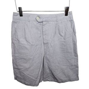 Vintage 90s Preppy Pleated Shorts Womens Size M White Stripe Pockets